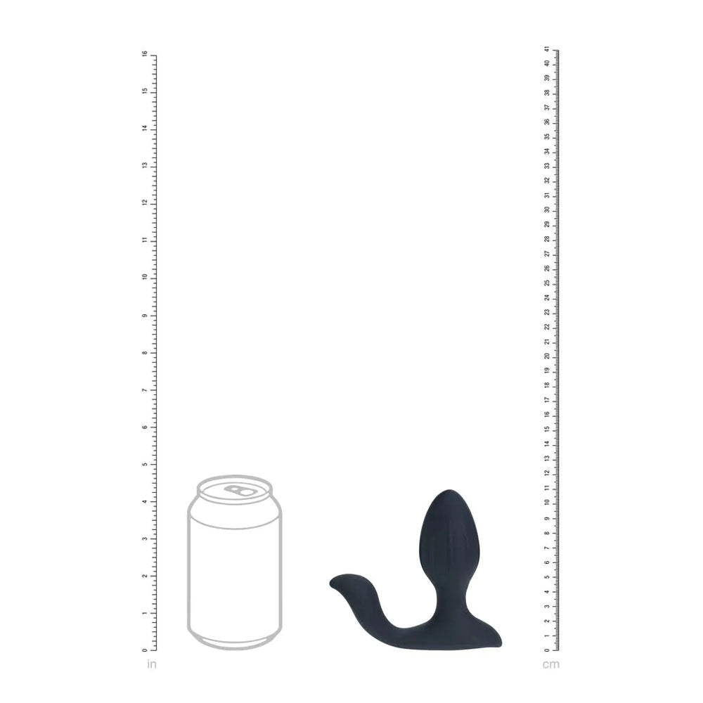 LEVELZ Vibrating & Rotating Anal Plug with Ball Stimulator -  10.7 cm USB Rechargeable Vibrating Butt Plug next to a can.