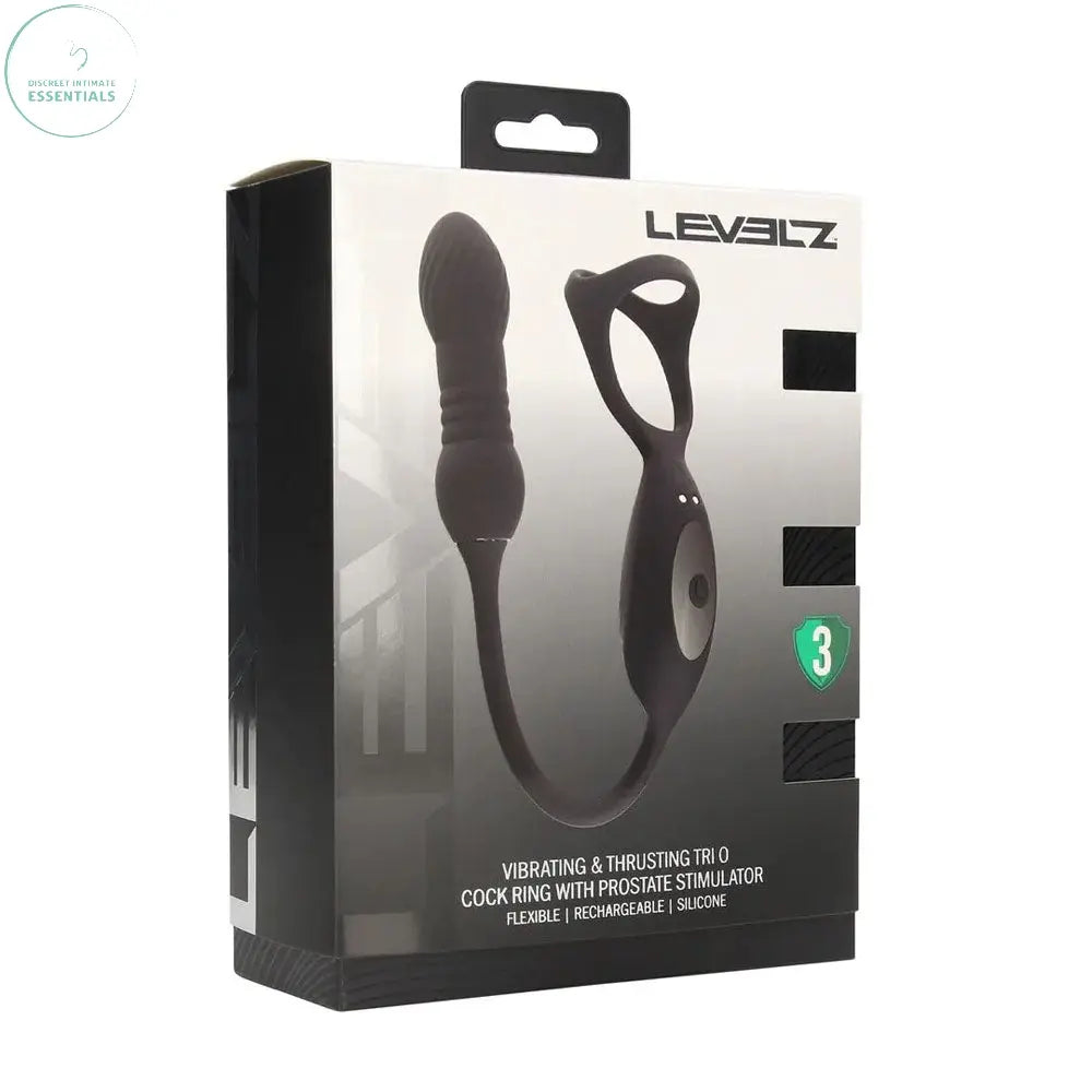 Affordable quality LEVELZ Vibrating & Thrusting TriO Cock Ring with Prostate Stimulator -  USB Rechargeable Vibrating Cock Ring with Thrusting Prostate Plug  from Shots Toys by Discreet Intimate Essentials with Discreet Delivery 