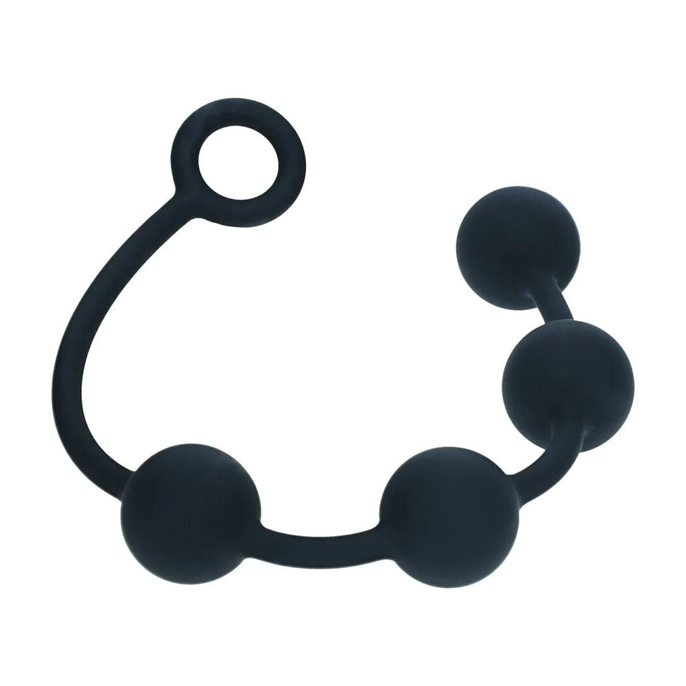 LEVELZ Round Silicone Anal Balls - L - 40mm - 40.5 cm large silicone anal beads for confident control and bold stretch.