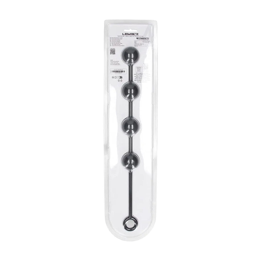 LEVELZ Round Silicone Anal Balls - L - 40mm - 40.5 cm Large Anal Beads in packaging, intimate essentials for her.