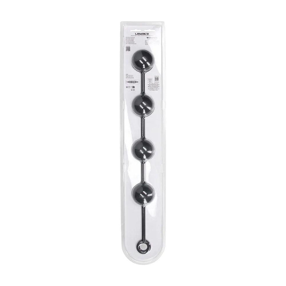 LEVELZ Round Anal Balls - XXL - 60mm - 52.5 cm XXL Anal Beads in sleek packaging for intimate pleasure.