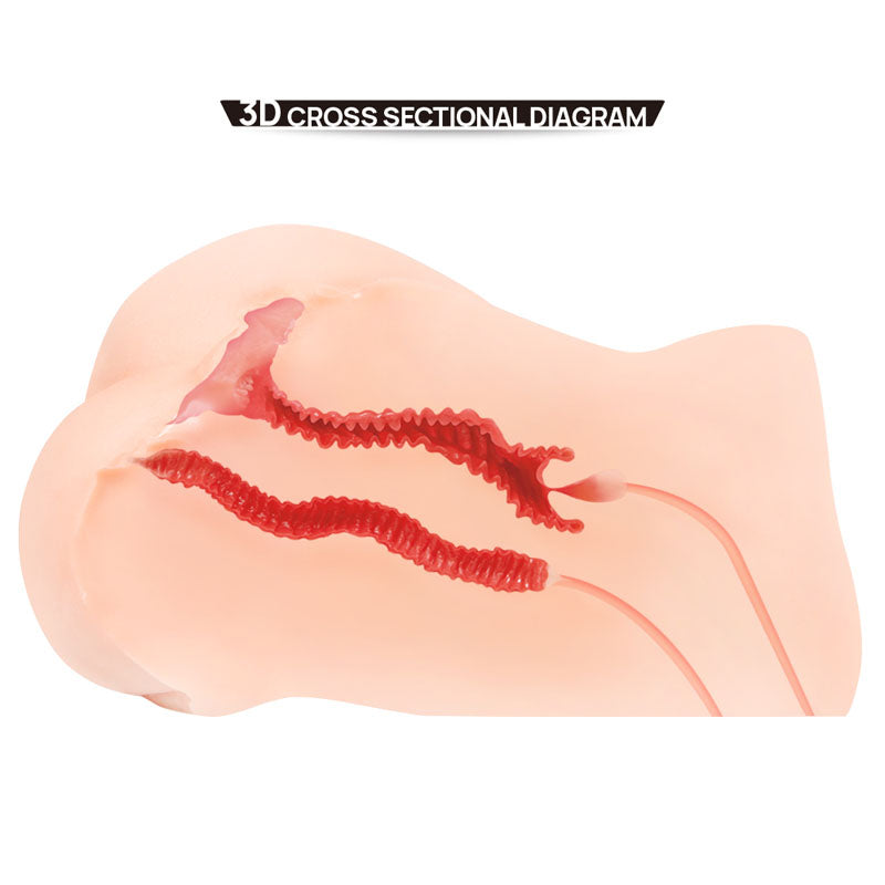 3D cross sectional diagram of Kokos Big Hip Hanna 001 - Missionary Style Masturbator showing realistic internal structure.