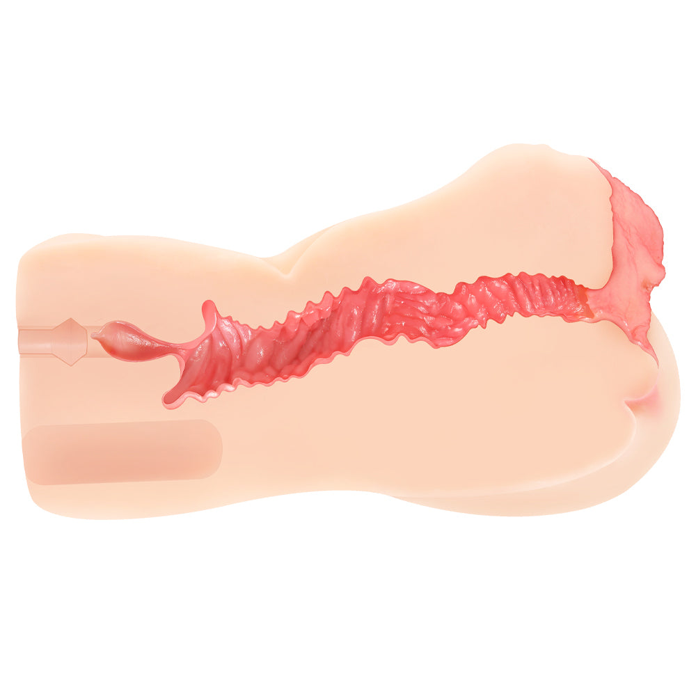 Kokos Vanilla Onahole 004 -  Dual Layer Vagina Stroker showcasing its intricate inner design for enhanced pleasure.