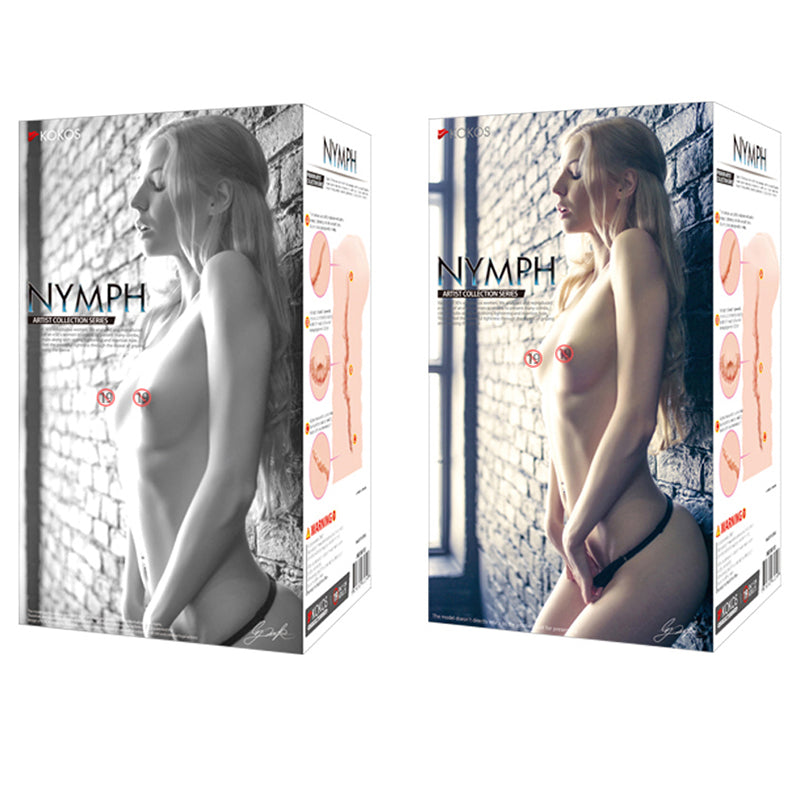 Kokos Three Sisters - Nymph - Vagina Stroker packaging showcasing the product design and features, intimate essentials for men.