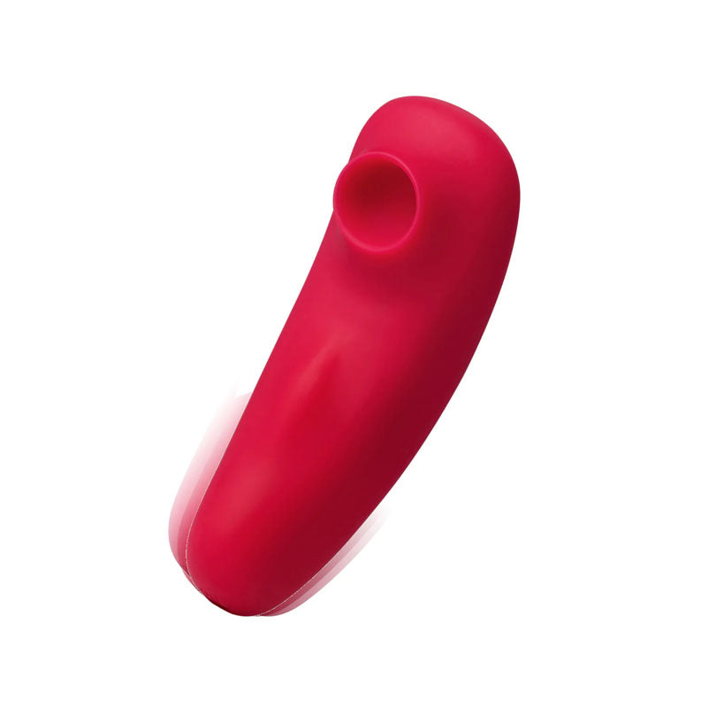 Maia Remi -  USB Rechargeable Panty Vibe with Suction in vibrant red, designed for intimate play.