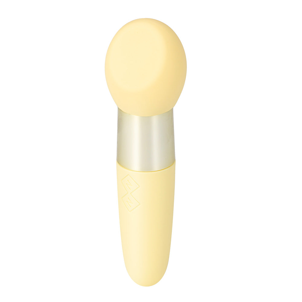 Maia RINA -  -  13.3 cm USB Rechargeable Vibrator in soft yellow color, designed for intimate pleasure.