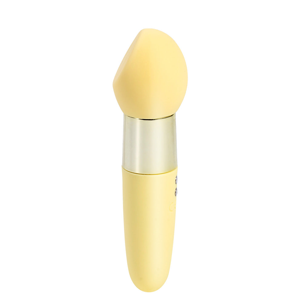 Maia RINA -  -  13.3 cm USB Rechargeable Vibrator in soft yellow color with a unique design.