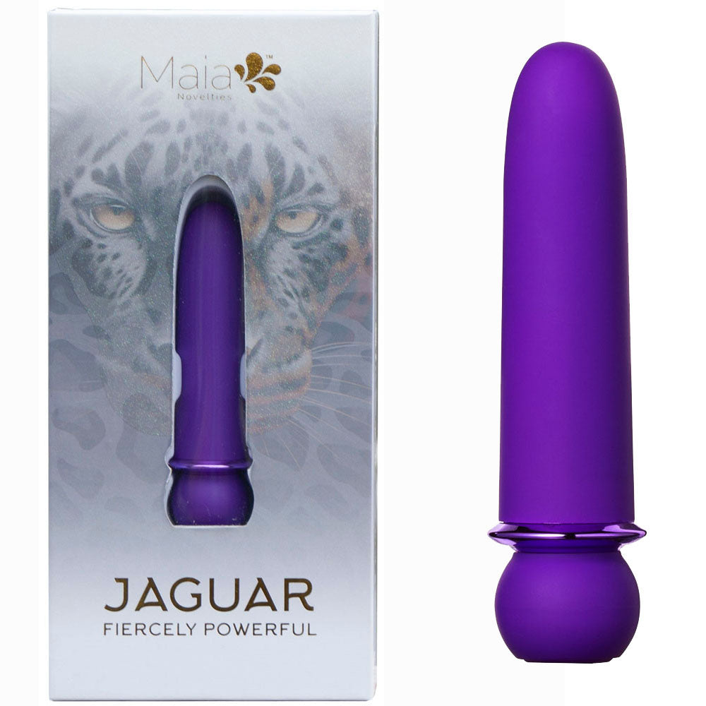 Maia JAGUAR -  -  10.1 cm USB Rechargeable Bullet in purple packaging with a powerful design, ideal for intimate essentials.