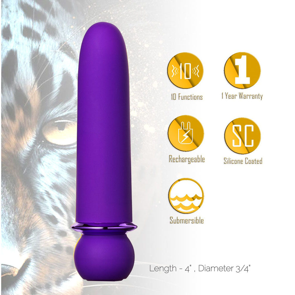 Maia JAGUAR -  -  10.1 cm USB Rechargeable Bullet with 10 functions and silicone coating
