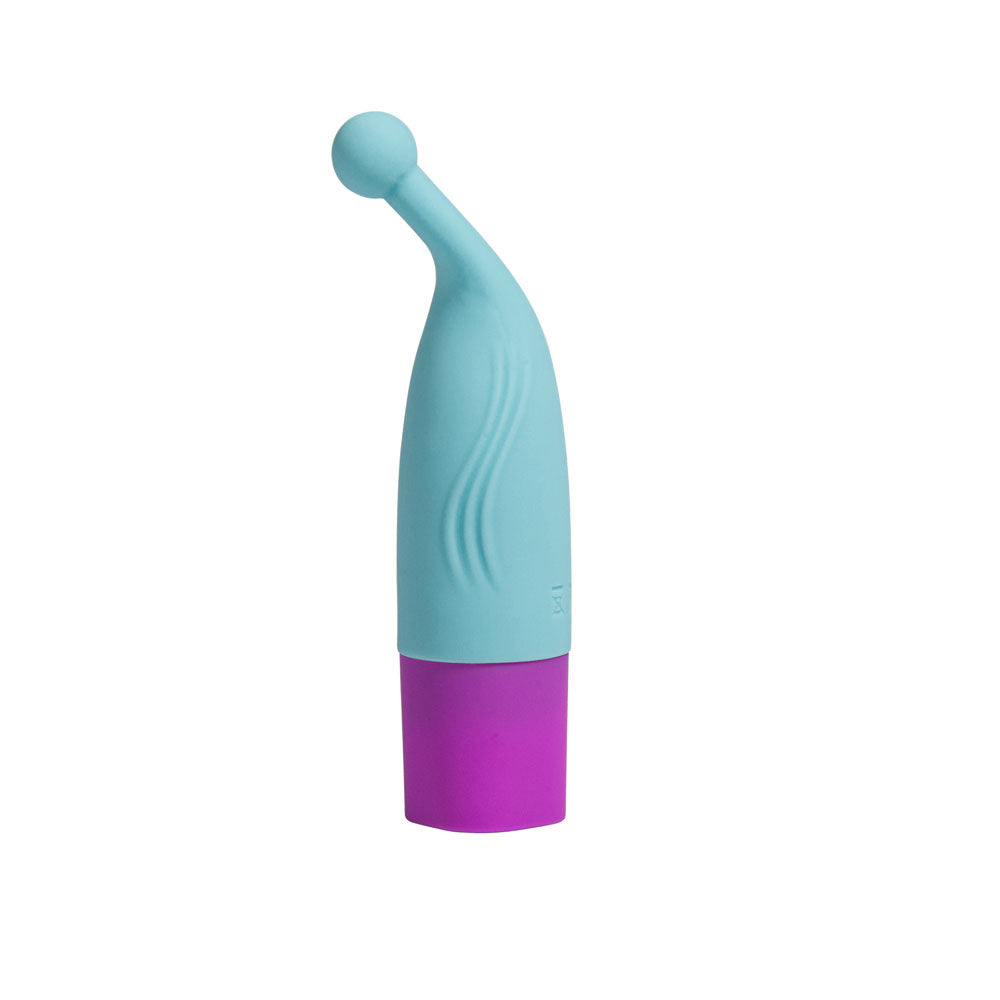 Maia MACI - Light  8.9 cm USB Rechargeable Bullet in blue and purple, featuring a compact design and 10-vibrating functions.