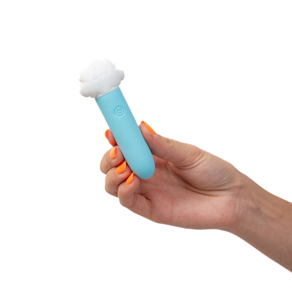 Maia STORMEE -  11.1 cm USB Rechargeable Bullet held in hand, showcasing vibrant design and body-safe silicone.