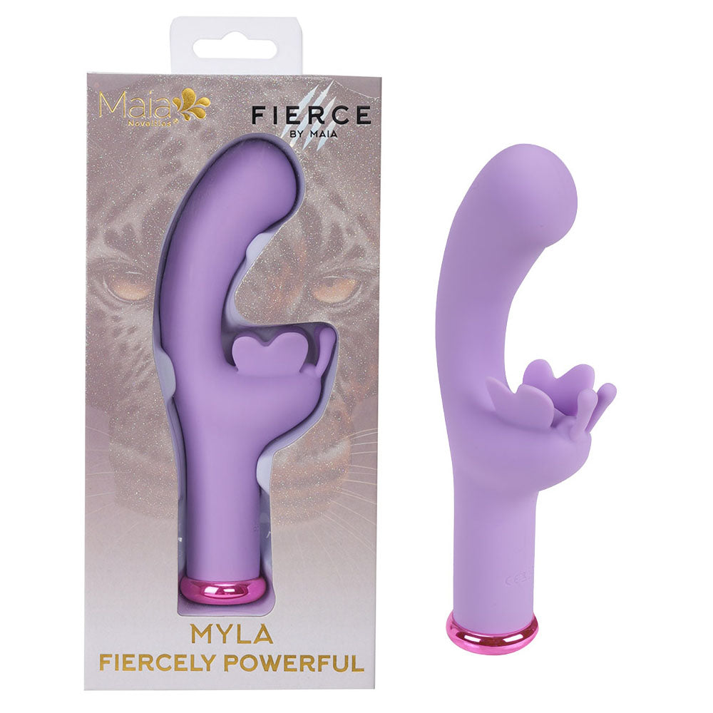 Maia MYLA - Lavender - Lavender 15.9 cm USB Rechargeable Butterfly Vibrator in a stylish box.