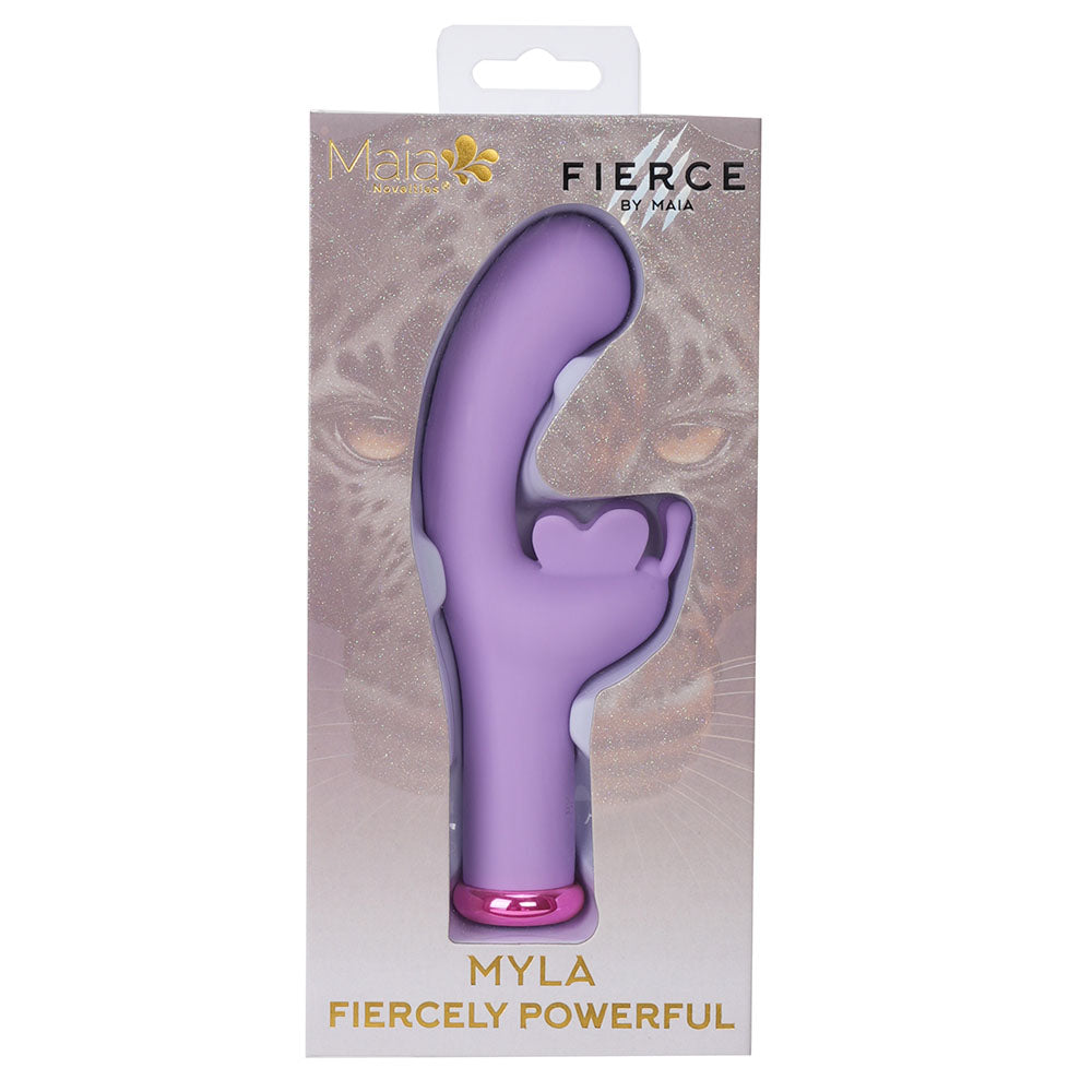 Maia MYLA - Lavender - Lavender 15.9 cm USB Rechargeable Butterfly Vibrator packaging showcasing its stylish design and powerful features.