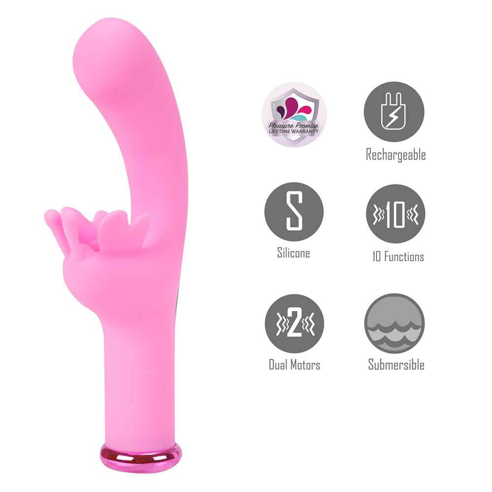 Maia MYLA -  -  15.9 cm USB Rechargeable Butterfly Vibrator featuring silicone design, rechargeable, dual motors, and submersible.