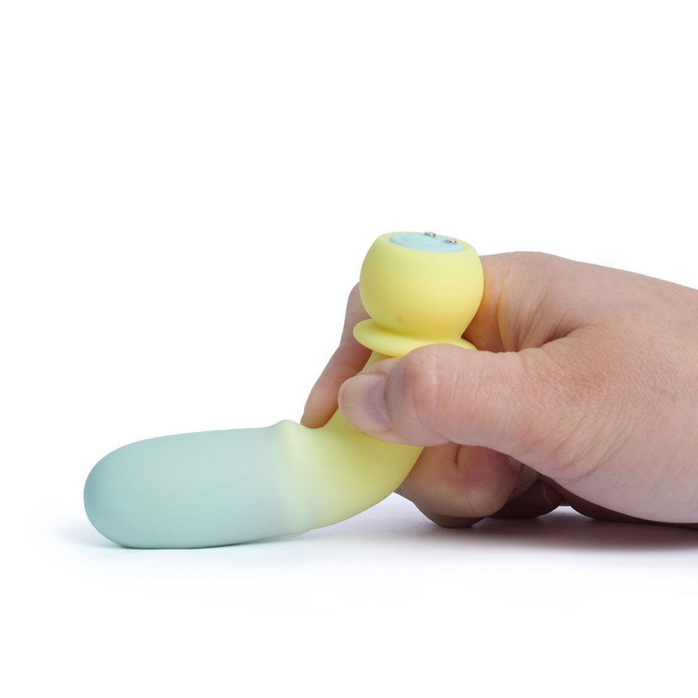 Maia SYMBA -  -  10.8 cm USB Rechargeable Powerful Bullet being held, showcasing its innovative design and flexible shape.