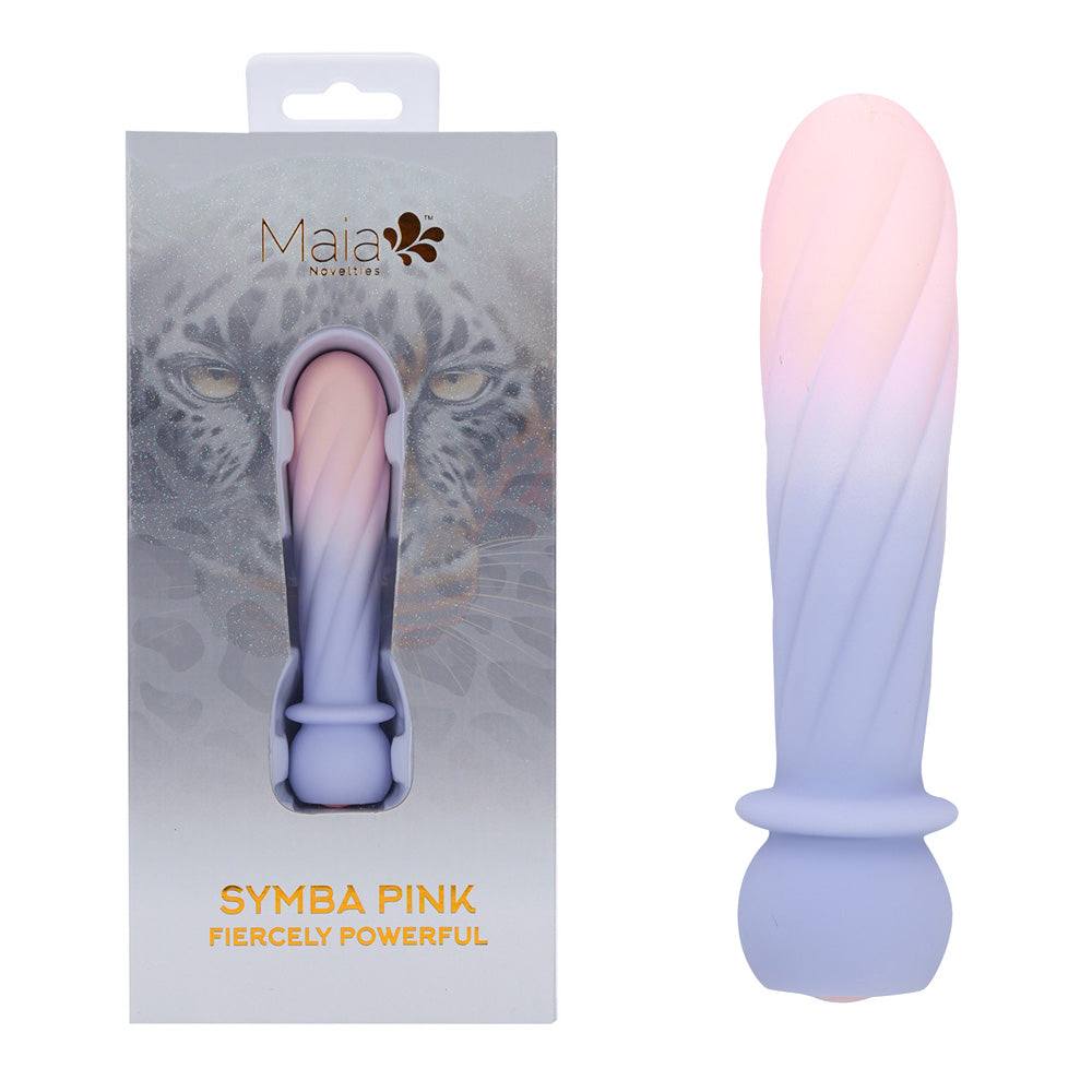 Maia SYMBA -  -  10.8 cm USB Rechargeable Powerful Bullet packaging with pink and purple design.