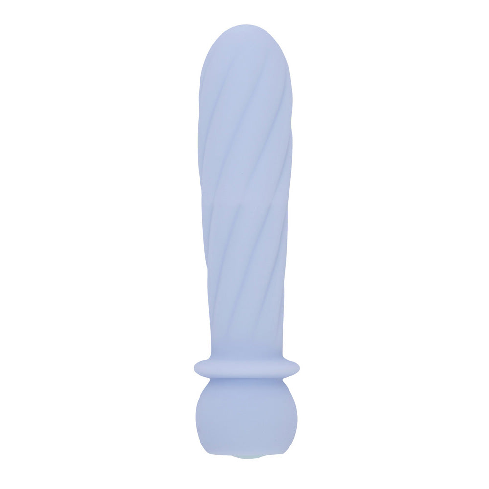 Maia SYMBA -  -  10.8 cm USB Rechargeable Powerful Bullet in soft blue silicone with spiral design.