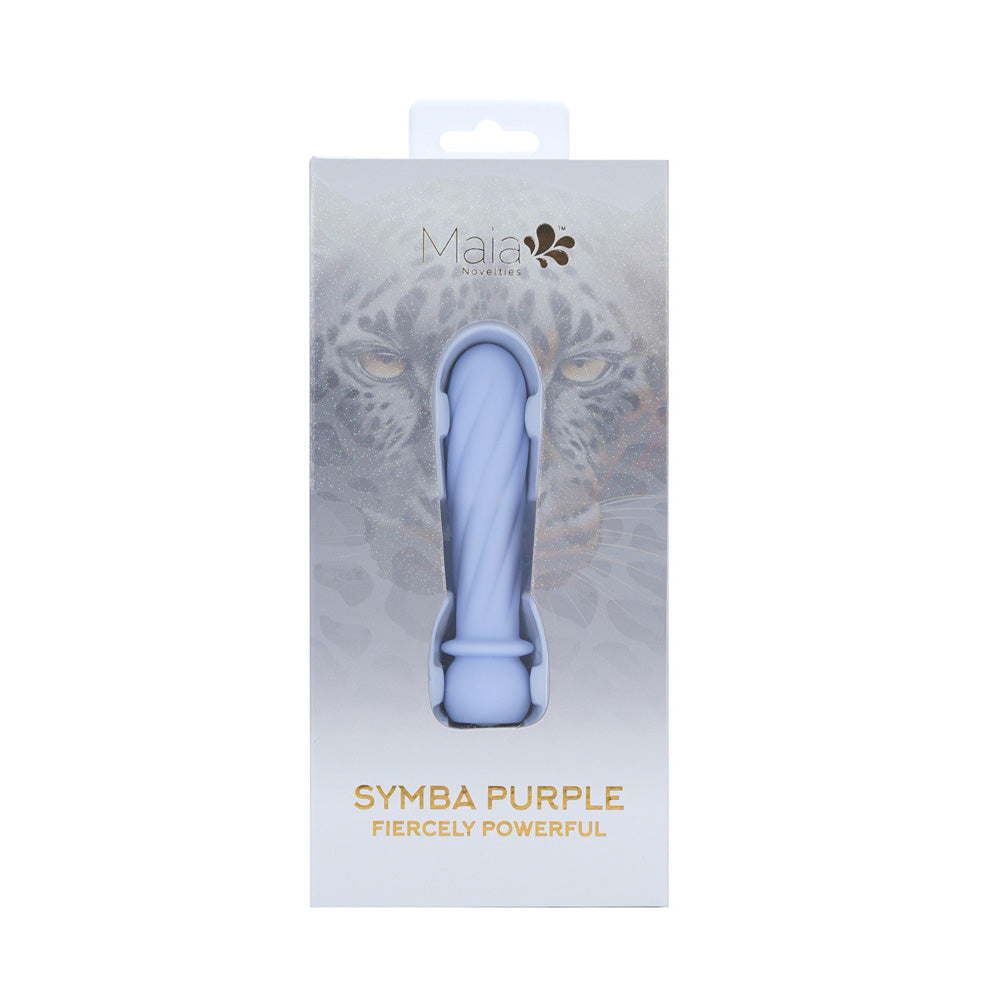 Maia SYMBA -  -  10.8 cm USB Rechargeable Powerful Bullet packaging in purple design.