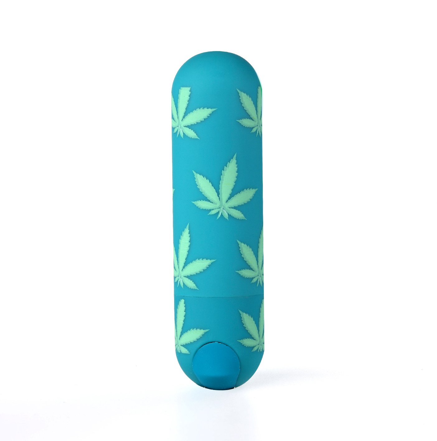 Maia Jessi 420 - Emerald  7.6 cm USB Rechargeable Bullet with Hemp Leaf Print design.
