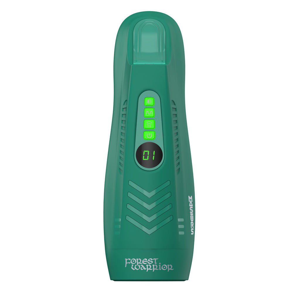 MASTURS Ayla - USB Rechargeable Sucking, Vibrating & Talking Auto Stroker with Augmented Reality device in green