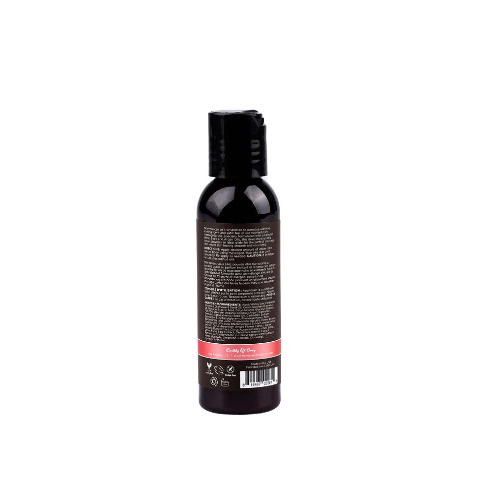 Hemp Seed Massage & Body Oil - Coconut Water, Citrus & Vanilla (Isle Of You) Scented - 59 ml Bottle back view