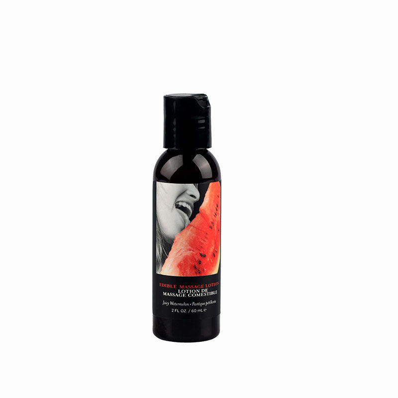 Edible Massage Lotion - Watermelon - Watermelon Flavoured Massage Lotion - 60 ml, moisturizing lotion for sensual massages.
