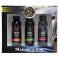 Hemp Seed Massage A Trois - Scented Massage Lotion Kit - 3 Bottle Set packaging featuring three massage lotions.