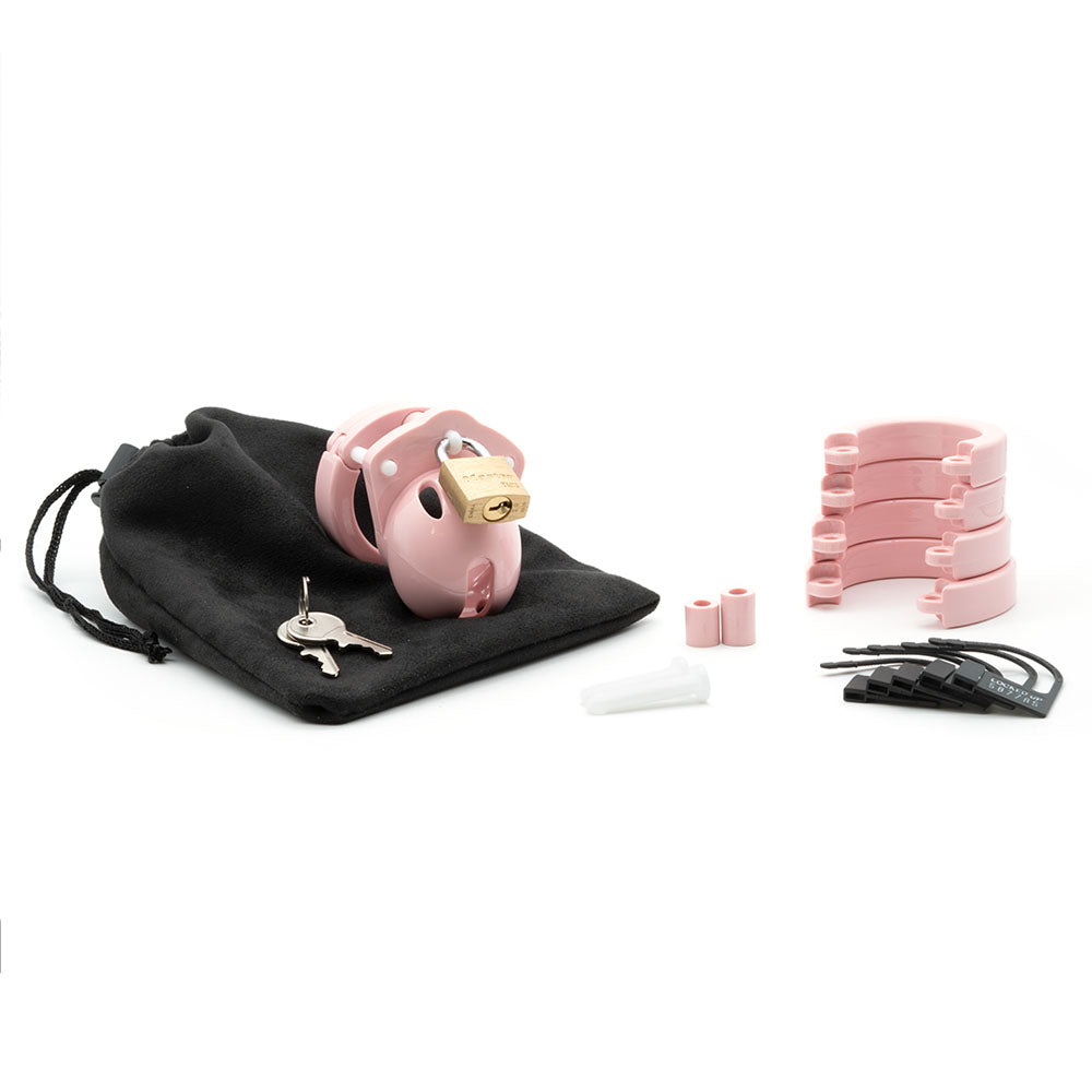 Mini-Me Black Chastity Cock Cage Kit -  -  1.25 Inch Cock Cage Kit with accessories and carrying pouch.