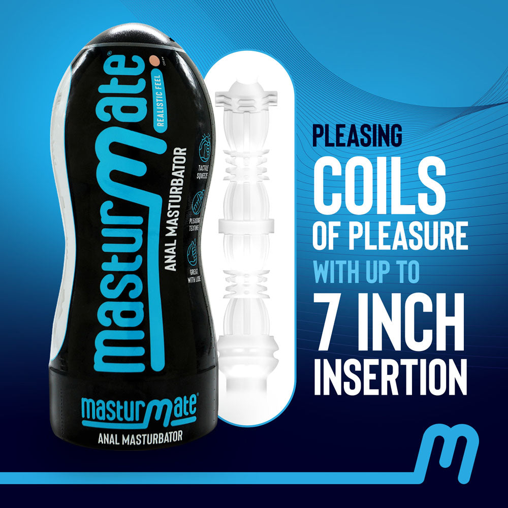 Masturmate - Butt - Cream -  Anal Stroker with pleasing coils of pleasure and 7 inch insertion for intimate experiences.