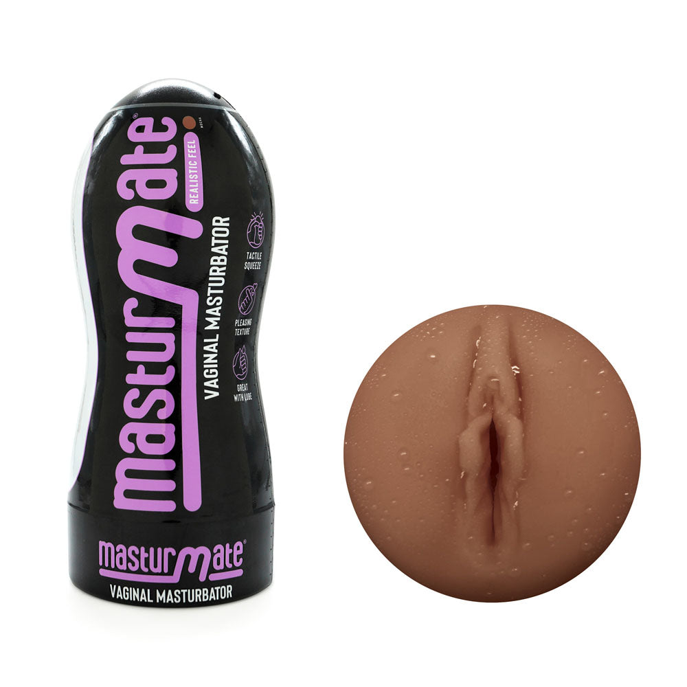 Masturmate - Vagina - Mocha - Vagina Stroker, realistic vaginal masturbator for men, intimate essentials, sexy toys for men.