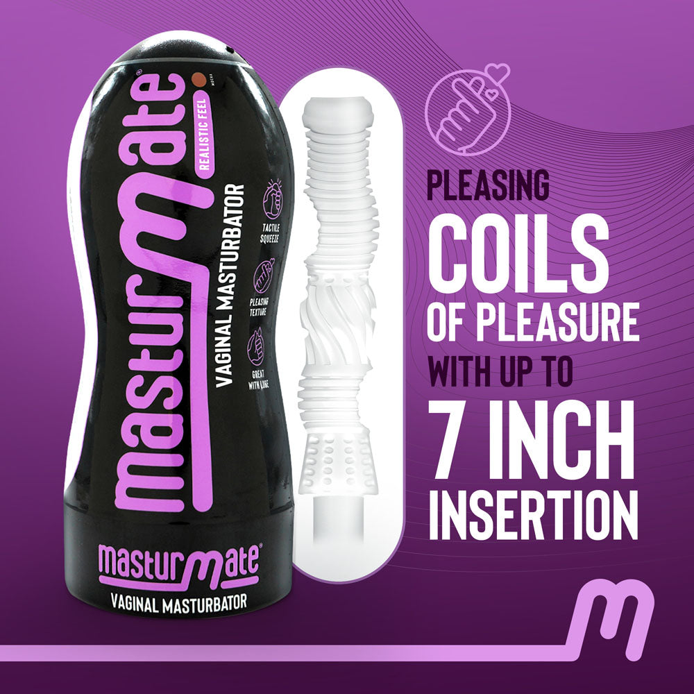Masturmate - Vagina - Mocha -  Vagina Stroker with pleasing coils of pleasure for ultimate satisfaction.