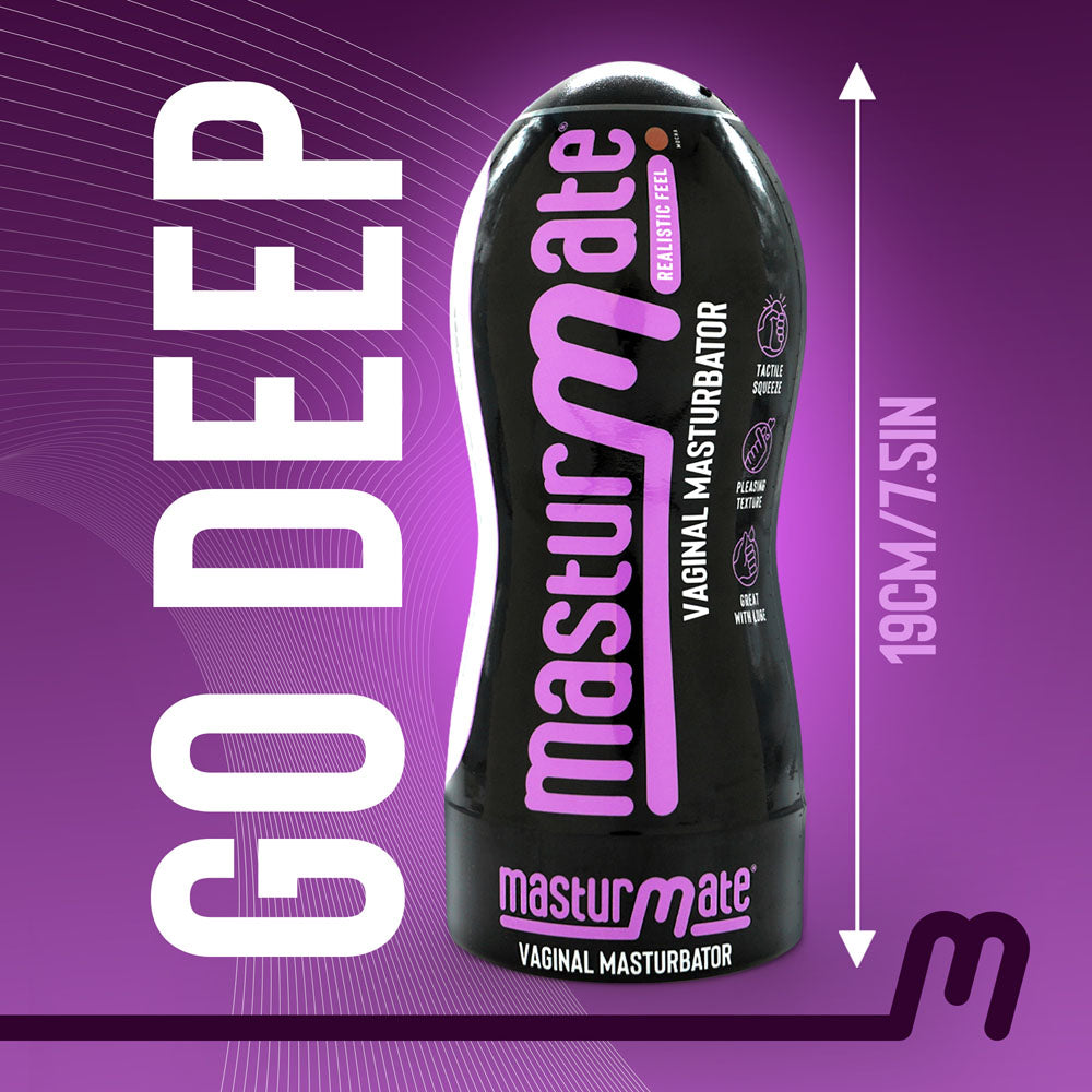 Masturmate - Vagina - Mocha -  Vagina Stroker, realistic male masturbator, intimate essentials, pleasure product.