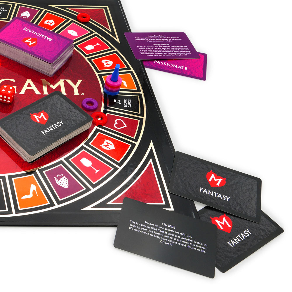 Monogamy - Adult Board Game featuring game board, cards, and playful elements for intimate fun.