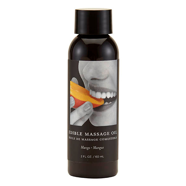 Edible Massage Oil - Mango Flavoured - 59 ml Bottle, natural spa quality massage oil with a pleasing flavor.