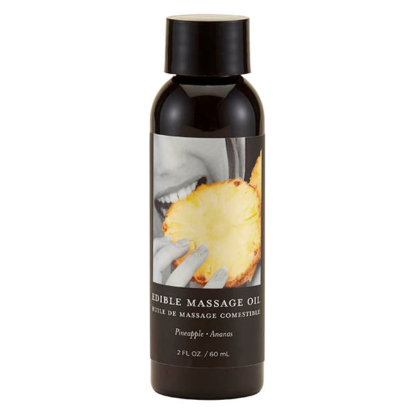 Edible Massage Oil - Pineapple - Pineapple Flavoured - 59 ml Bottle with natural ingredients and subtle flavors.