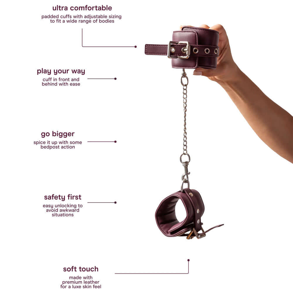 abbie x Normal The Kink Kit padded cuffs with chain for beginner bondage kit, designed for comfort and ease of use.