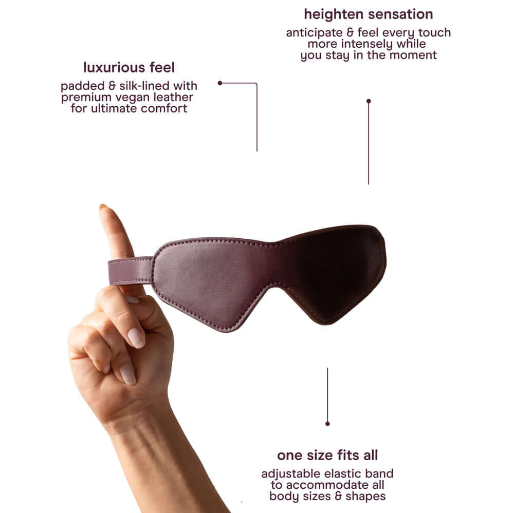Silk-lined blindfold from the abbie x Normal The Kink Kit, a beginner bondage kit designed for enhanced sensory experience.