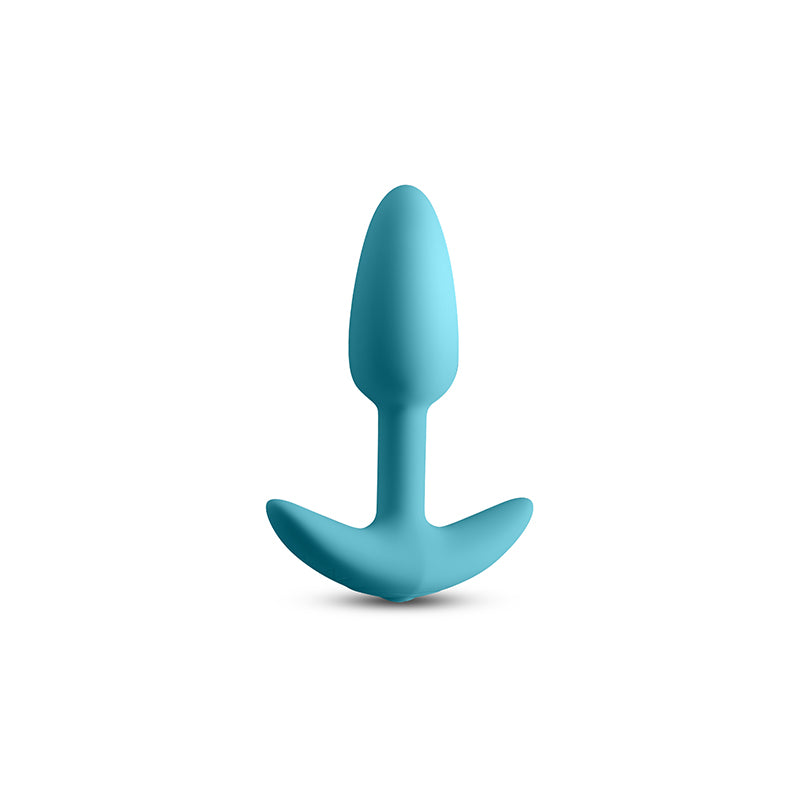Techno - Trance - 10.9 cm USB Rechargeable Butt Plug with App Control in soft blue silicone.