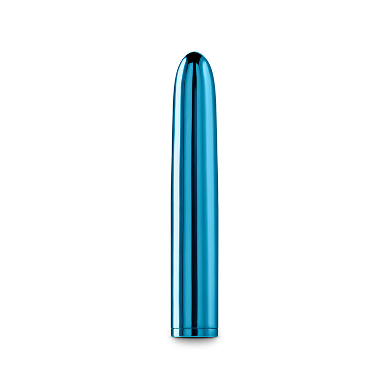 Chroma - Teal - Metallic Teal 17 cm USB Rechargeable Vibrator, sleek blue design, premium ABS plastic.