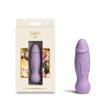 X & O's Peck Lavender 9.9 cm USB rechargeable bullet vibrator displayed with packaging.