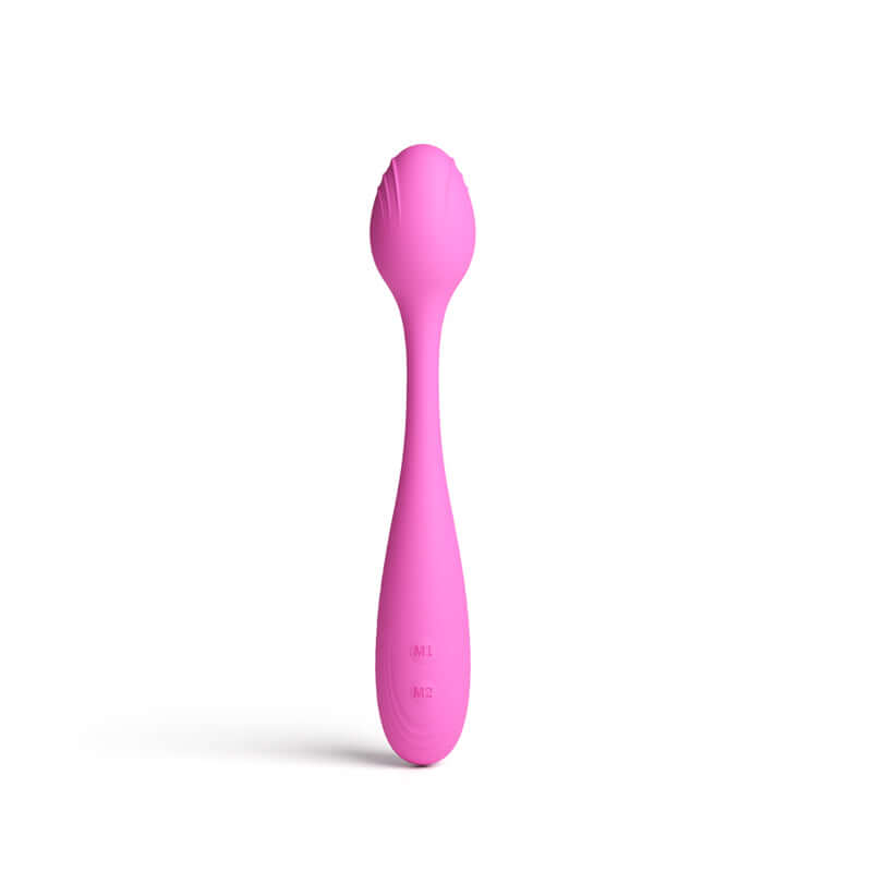 Pretty in Rose - 19.4 cm USB rechargeable vibrator in vibrant pink silicone design.