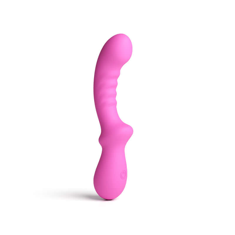 Pretty in Peony USB rechargeable G-spot vibrator in pink silicone, curved design for perfect pressure and exploration.
