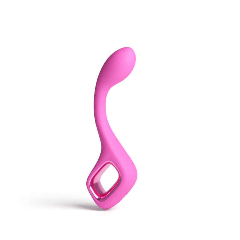 USB rechargeable G-spot vibrator in smooth pink silicone with a stylish design for focused pleasure.