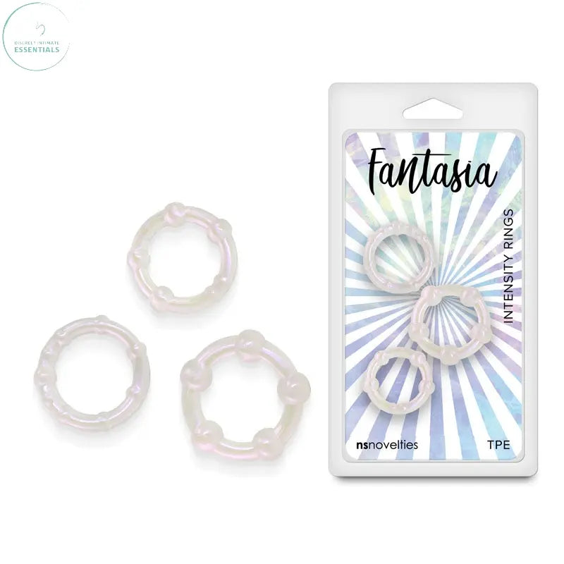 Affordable quality Fantasia - Intensity Rings - Pearl - Pearlescent Beaded Cock Rings - Set of 3 Sizes  from NS Novelties by Discreet Intimate Essentials with Discreet Delivery 