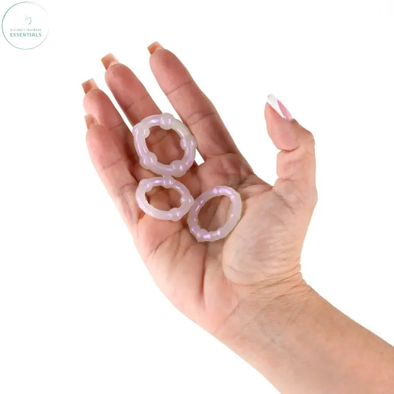 Affordable quality Fantasia - Intensity Rings - Pearl - Pearlescent Beaded Cock Rings - Set of 3 Sizes  from NS Novelties by Discreet Intimate Essentials with Discreet Delivery 
