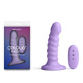 Colours Ribbed 5-inch vibrating dildo with wireless remote - a silicone dildo that is rechargeable and water-resistant.
