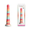 Colours Stacked - 9'' Dildo - Red/Gold - Red/Gold 23 cm Fantasy Dildo displayed with packaging.