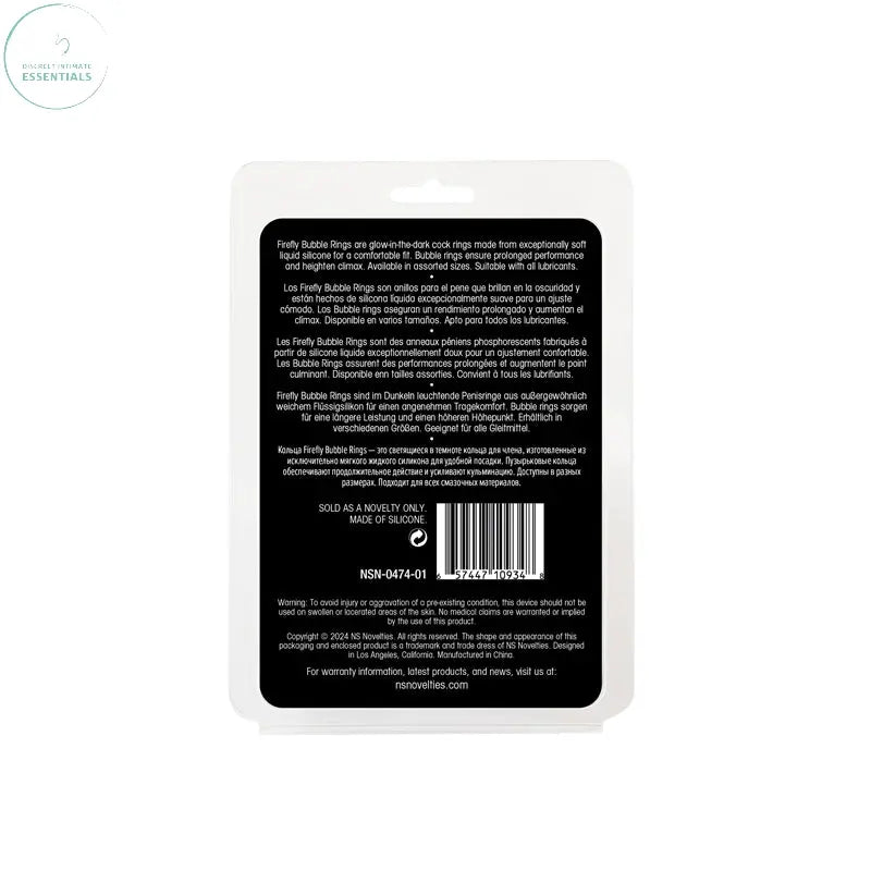 Affordable quality Firefly - 3pc Bubble Rings -  - Glow in Dark Cock Rings - Set of 3 Sizes  from NS Novelties by Discreet Intimate Essentials with Discreet Delivery 