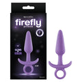 Firefly Prince - Glow-in-Dark 10.9 cm Small Butt Plug with Ring Bull in packaging, silicone material, glows in color.