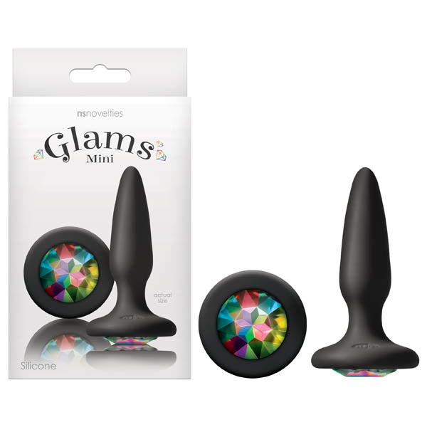 Glams Mini -  8.4 cm (3.3'') Butt Plug with Sparkling Gem in packaging, showcasing the vibrant gem design.